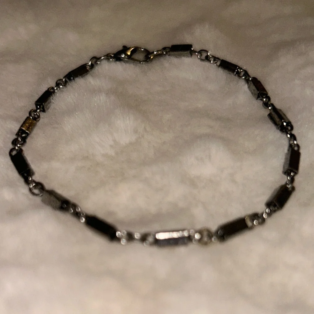 Silver Beaded Link Bracelet‎
